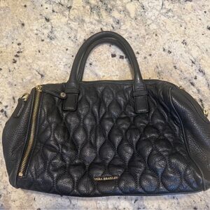 Vera Bradley Black Leather Satchel